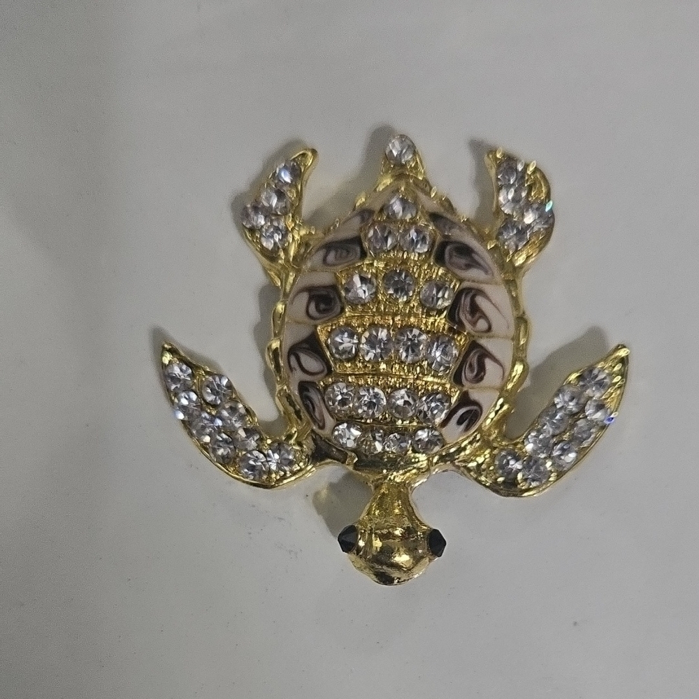Sparkling Turtle with Gold Accents